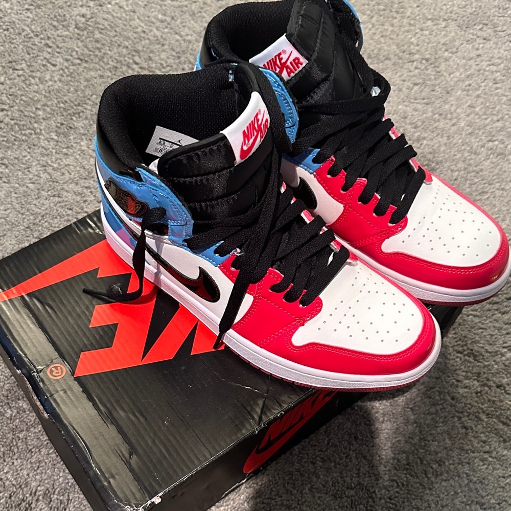 Nike High-Top Sneakers in Red, White, and Blue